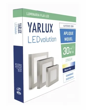 Panel LED 12W aplique cuadrado níquel YARLUX