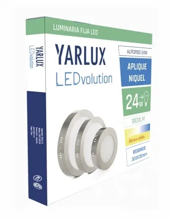 Panel LED 24W aplique redondo níquel YARLUX